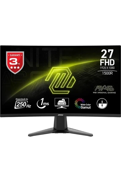 MAG 27C6X 27\" 1ms 250Hz Adaptive-Sync VA Curved Full HD Gaming (Oyuncu) Monitör ürün görseli 1