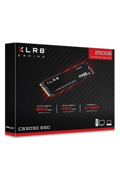 Pny Xlr8 Cs3030 250GB 3500-1050MB PCIe NVMe M.2 SSD ürün görseli 1