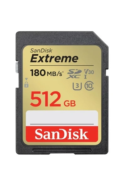 Sandisk Extreme 512GB 180MB/S Sd Uhs-I 4K UHD Hafıza Kartı SDSDXVV-512G-GNCIN ürün görseli 1