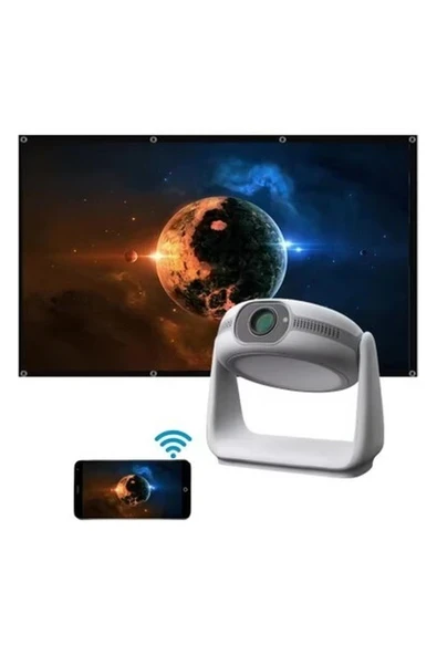 Heaven House Şarjlı Projeksiyon Cihazı | Mini Projeksiyon | LED Projektör | Taşınabilir Projeksiyon | Taşınır Projeksiyon | Şarjlı Projeksiyon ürün görseli 1