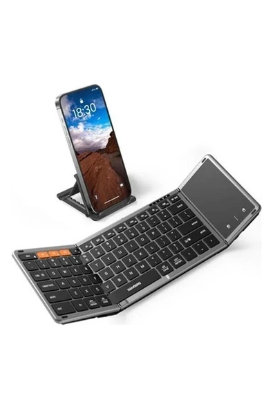 Samsers Touchpadli Katlanabilir Bluetooth Klavye Space Gray ürün görseli 1