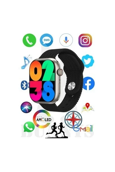 Samsung Galaxy A30S Uyumlu Akıllı Saat Konuşma Özellikli Watch 9 Pro 45MM Amoled Ekran ürün görseli 1