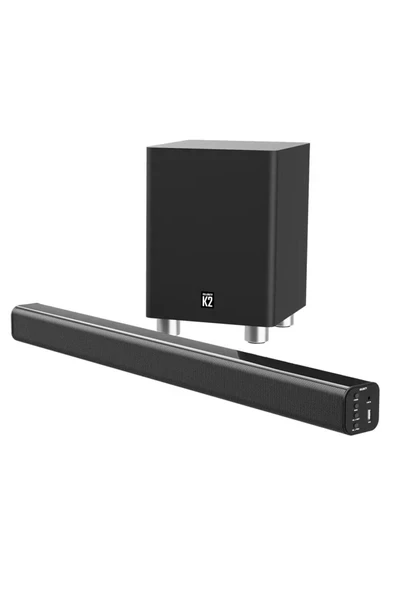 K2 Bluetooth' lu Kablosuz Soundbar ve Subwoofer ürün görseli 1