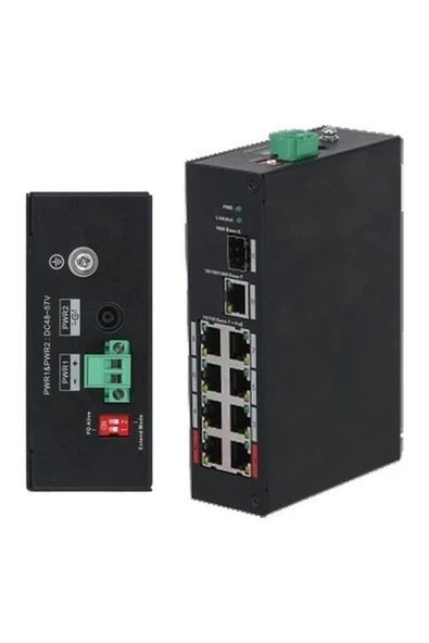 Dahua PFS3110-8ET-96 8fe Poe Port (96W) 1ge Uplink 1xsfp Endüstriyel Switch ürün görseli 1