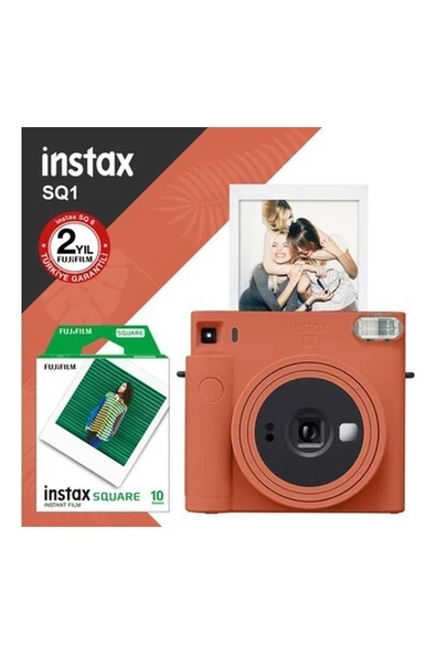 Instax Sq1 Terracotta Turuncu Fotoğraf Makinesi ve 10LU Kare Film ürün görseli 1