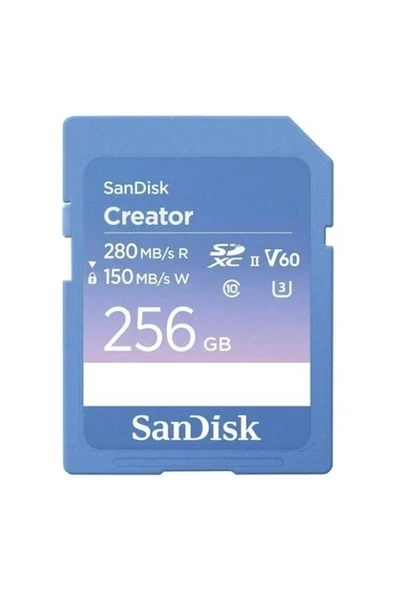 Sandisk Creator 256GB SDSDXEP-256G-GNCIS 280MB/S Uhs-Iı Sdxc 6k-4k UHD V60 Hafıza Kartı ürün görseli 1