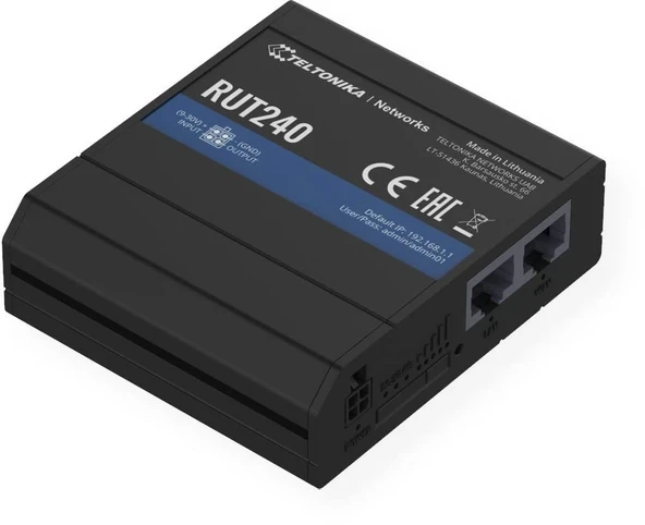 Teltonika RUT24006B000 Model RUT240 Endüstriyel 3G/4G LTE Hücresel Yönlendirici; Avrupa, Orta Doğu, Afrika, Kore, Tayland, Hindistan ve... ile uyumludur. ürün görseli 1