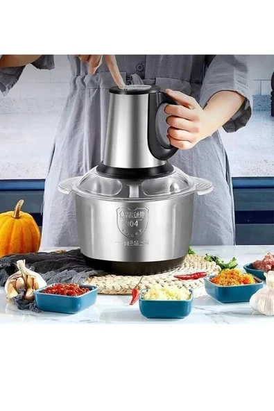 Güçlü 5L Elektrikli Çelik Doğrayıcı ve Blender, Gri ürün görseli 1