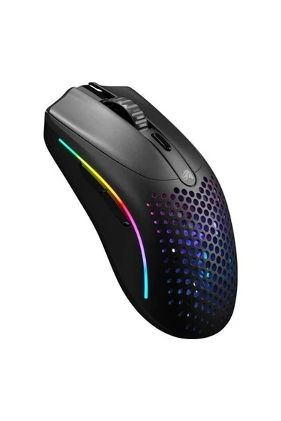 Model O 2 Mini Kablosuz Siyah Oyuncu Faresi: 57 Gram, 210 Saate Kadar Pil Ömrü, Çifte Kablosuz 2.4 Ghz ve Bluetooth 5.2, 26K Optik Sensör, 80 Milyon Tıklama, 6 Programlanabilir Düğme, ürün görseli 1