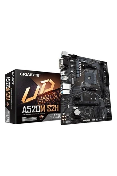 Gigabyte GA-A520M-S2H AMD A520 5100MHz (O.C.) Nvme 3.0 DDR4 Soket  AM4 mATX Anakart ürün görseli 1