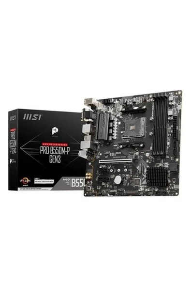Msı Pro B550M-P Gen3 Ddr4 4400MHZ 1xvga 1xhdmı 1xdvı 1xm.2 USB 3.2 Matx Am4 ürün görseli 1