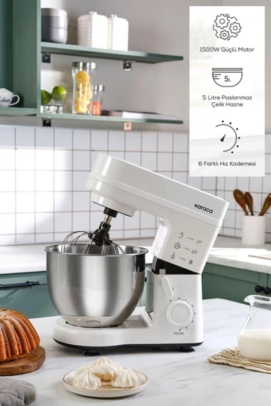 Maestrochef Stella Stand Mikser Beyaz 1500w 5 Litre ürün görseli 1