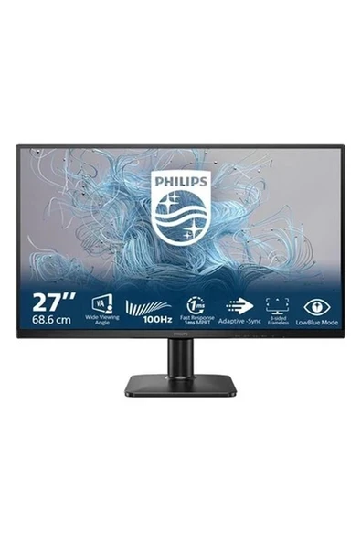 Ontech - 27 Phılıps 27E2N1100L/00 1ms 100MHZ 1xvga 1xhdmı Fhd 1920X1080 Vesa Siyah ürün görseli 1