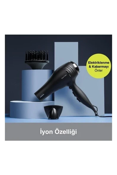 Siyah Saç Kurutma ve Fön Makinesi, Hızlı ve Güçlü Kurutma Özelliği ürün görseli 1