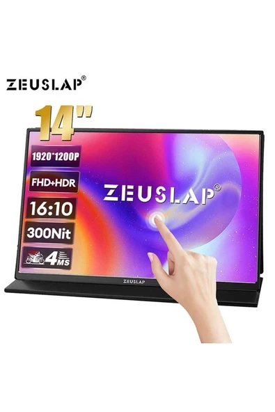 Zeuslap Z14 Lite Pro 14'' Fhd+Hdr 1920X1200 60Hz Ads-Ips Panel Type-C Ultra Ince, Dokunmatik Taşınabilir Monitör (ZL-Z14-LITE-PRO) ürün görseli 1
