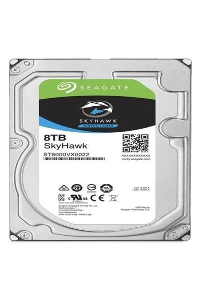 Seagete Seagate Skyhawk 8 Tb 256Mb 7200Rpm Sata3.0 7/24 Dvr,Nvr İçin Güvenlik Hdd ürün görseli 1