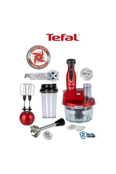 Tefal Dilimleyici ve Rende 4 Bıçaklı Powelix 1500W Güç 1,5 Litre Cam Hazneli Mutfak Robotu + Hassas Mutfak Tartısı ürün görseli 1
