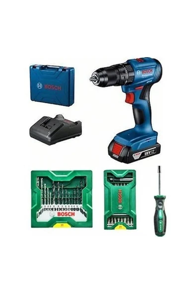 Bosch Gsb 185 Li Tek Batarya ve 41 Parça Aksesuar Seti ürün görseli 1