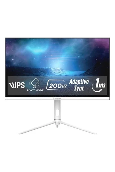 Rampage Glacier GL27R200Q 27 200Hz 1ms Fast IPS Qhd 2k Adaptivesync Rgb Pivot Beyaz Flat Oyuncu Monitörü ürün görseli 1