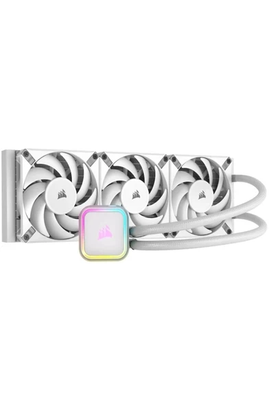 iCUE H150i RGB Elite White 360 mm Intel(1700p)-AMD Uyumlu Sıvı Soğutucu (CW-9060079-WW) ürün görseli 1