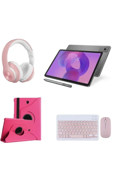 Tab 4GB 128GB HAFIZA 11\"İNC K11 1920X1200 TABLET+ORJ KALEM+KILIF+PEMEBE KULAKLIK+PEMBE KLAVYE MOUSE ürün görseli 1