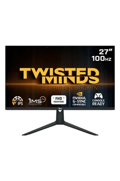 Twısted Mınds 27 TM27FHD100IPS Fhd 100HZ 1ms HDMI VGA IPS Freesync/gsync Çerçevesiz Gamıng Monitör ürün görseli 1