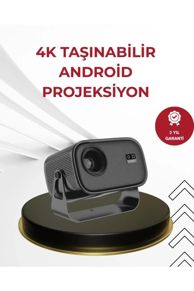 WiFi 6 ve Bluetooth 5 Bağlantılı Taşınabilir Projeksiyon Makinesi ürün görseli 1