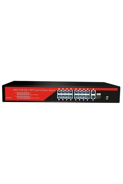 Ez-16psf-sfp 16port 16fe+2ge+1sfp Gigabit Poe Switch 240w ürün görseli 1