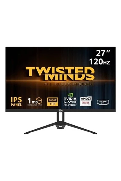 Twısted Mınds 27" TM27FHD120IPS Fhd 120HZ 1ms HDMI Dp IPS Çerçevesiz Gamıng Monitör ürün görseli 1