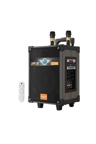 Dynego Superbass LT-912 Şarjlı Telsiz Mikrofonlu Amfili Kablosuz Hoparlör Sistemi ürün görseli 1