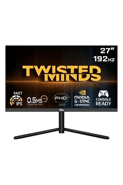 Twısted Mınds 27” TM27FHD192IPS Fhd 192HZ 0.5ms HDMI Dp HDR400 Ready Fast IPS Freesync/adaptıve-Sync Çerçevesiz Gamıng Monitör ürün görseli 1