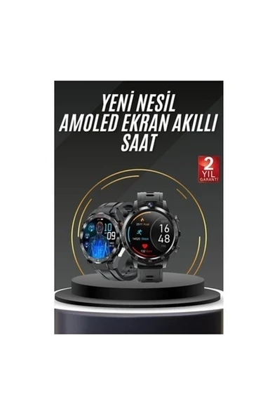Resveq Akıllı Saat Titanyum Kasa Yuvarlak Ekran Alarm Uyku ve Sağlık Takibi Titreşimli ürün görseli 1