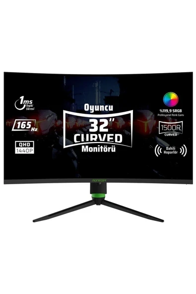 Monster Aryond A32 V1.2 31.5" 165HZ QHD Curved Hoparlörlü Oyuncu Monitörü ürün görseli 1