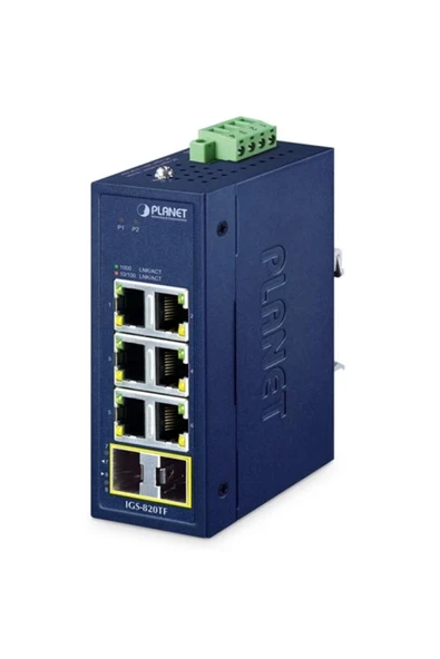 Compact Industrial 6-Port 10/100/1000T + 2-Port 100/1000X SFP Ethernet Switch ürün görseli 1