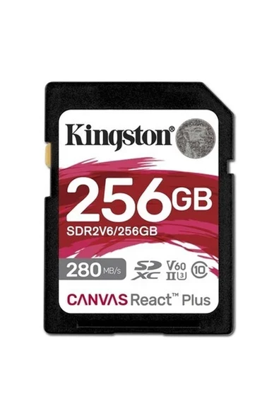 Kingston SDR2V6/256GB 256 GB 280-150MB/S Sdxc Canvas React Plus V60 Uhs-Iı Sd Kart ürün görseli 1