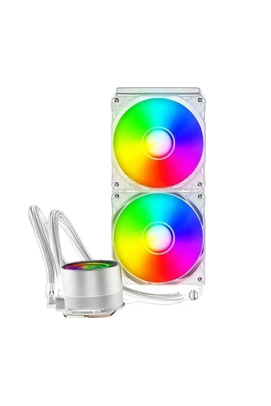Power Boost Deep 240MM (LGA1700/AM4/AM5) Argb Beyaz Fanlı Sıvı Soğutma Sistemi ürün görseli 1