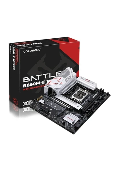 BATTLE-AX B860M-E WIFI V20 DDR5 7600MHz mATX Gaming (Oyuncu) Anakart ürün görseli 1