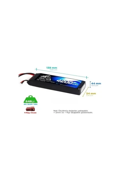 Leopard Power 4200 Mah 22. 2V 6s 40C Lityum Polimer Lipo Batarya Pil T Plug ürün görseli 1