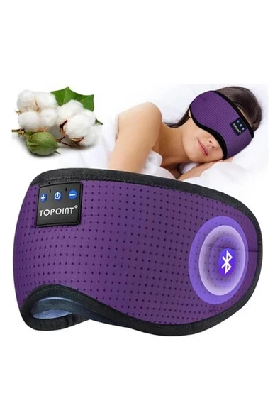 Topoint Uyku Kulaklıkları Bluetooth Uyku Maskesi ürün görseli 1