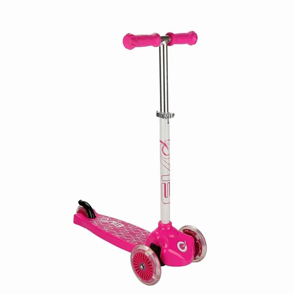 Evo Işıklı 3 Tekerlekli Pembe Scooter - Resim 2