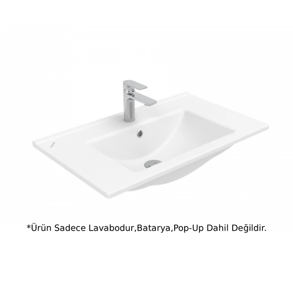 Creavit SU075 Su Etajerli Lavabo Beyaz 75cm ürün görseli 1