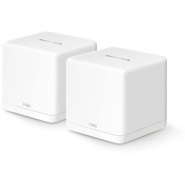 Mercusys Halo H60X(2-pack), AX1500Mbps, Dual-Band, Gigabit Portları, 100'e Kadar Cihaz Bağlanabilir, 350 m²'ye Kadar Kapsama, Akıllı Bağlantı, Mobil Uygulama ile Kolay Kurulum, Wi-Fi 6 Mesh Sistemi ürün görseli 1