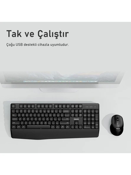 Philips SPT6348 Kablosuz Türkçe Q Klavye ve Mouse Seti - Resim 6
