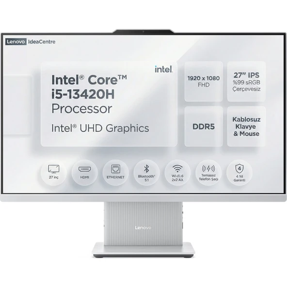 Ideacentre 27IRH9 I5-13420H 32GB 2tb SSD 27" Fhd Freedos All In One Bilgisayar F0HM0045TR 005 ürün görseli 1