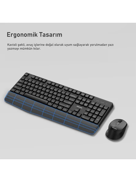 Philips SPT6348 Kablosuz Türkçe Q Klavye ve Mouse Seti - Resim 3