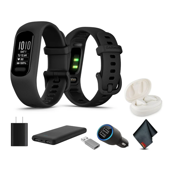 Garmin vívosmart 5, Fitness Tracker, Long-Lasting Battery, Simple Design, Black Large Sche with USB Wall Şarj + Daha Fazlası ürün görseli 1