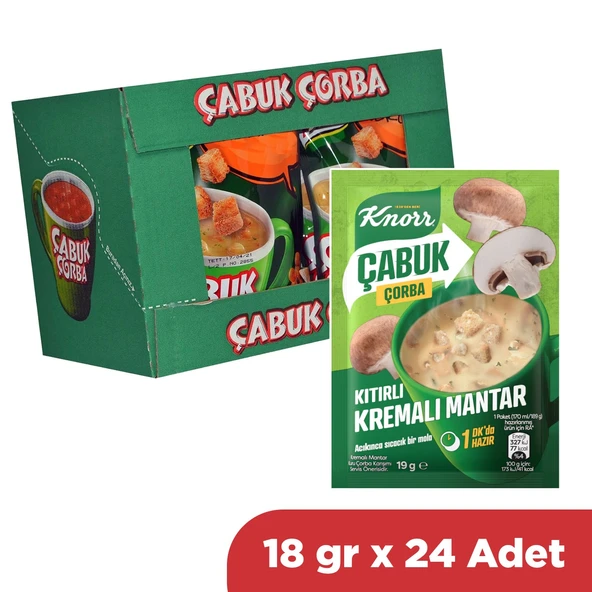 Knorr Çabuk Çorba Kıtırlı Kremalı Mantar 19 gr x 24 Adet ürün görseli 1