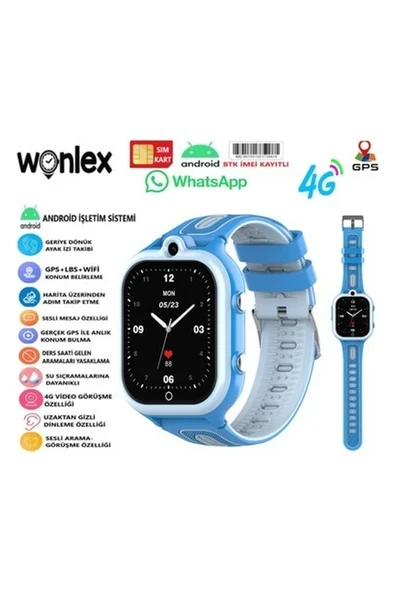 Wonlex Sim Kartlı 4g Görüntülü Gerçek Gps Özellikli Akıllı Çocuk Saati (2024 Model) ürün görseli 1