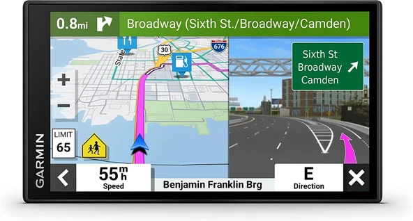 Garmin DriveSmart 66 EX 6Inch Car GPS Navigator ile Gelişmiş Lane Rehberliği, Gerçek Zamanlı Trafik ve Yaşam Zaman Haritası Güncellemeleri (Black) ürün görseli 1