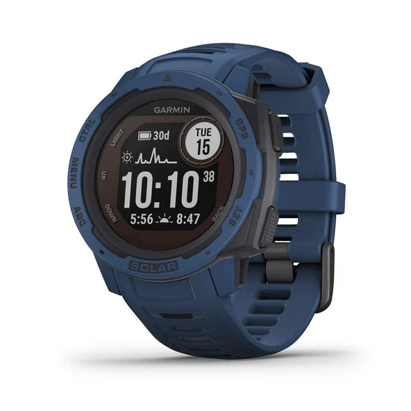 Garmin - Instinct Solar Rugged GPS Akıllı Saat 45 mm - Tidal Blue (Yenilendi) ürün görseli 1